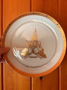 Disney World plate with gold trim
